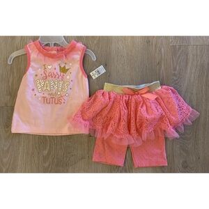 (NWT) DGD Darlings Girl’s Size 24 Months Adorable 2Pc Shorts Tutu Set